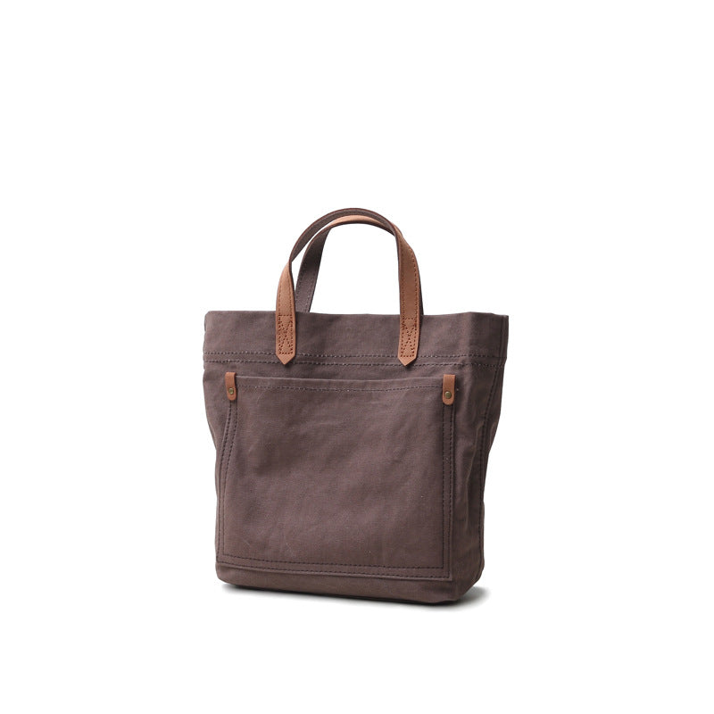 李記 | 原創手工真皮 | 文藝復古い水洗棉麻手提包ms118號