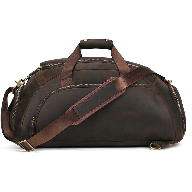 Li Ji | Original handmade | Genuine leather hand luggage bag large capacity multifunctional independent shoe compartment travel bag No. 6687