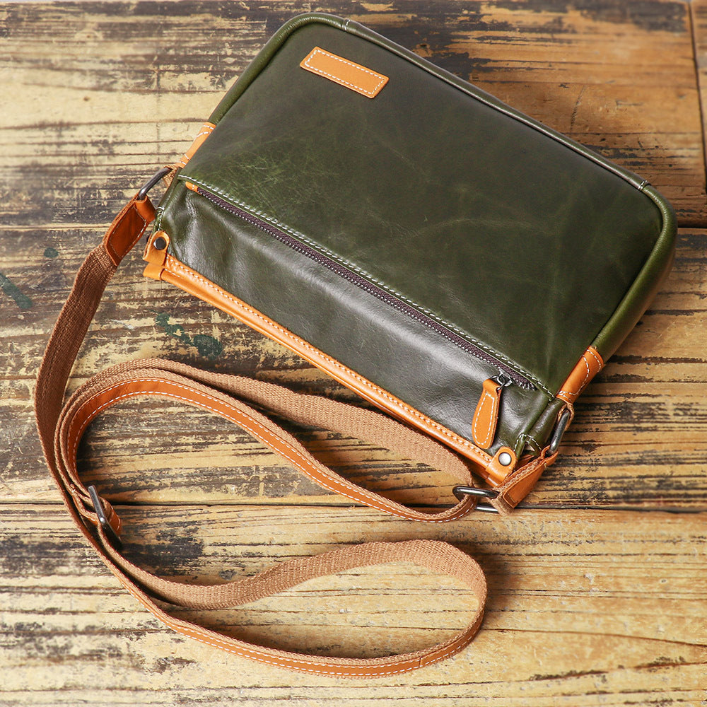 李記 | 原創手工真皮 | 潮流搭配い通勤郵差包lj1899號