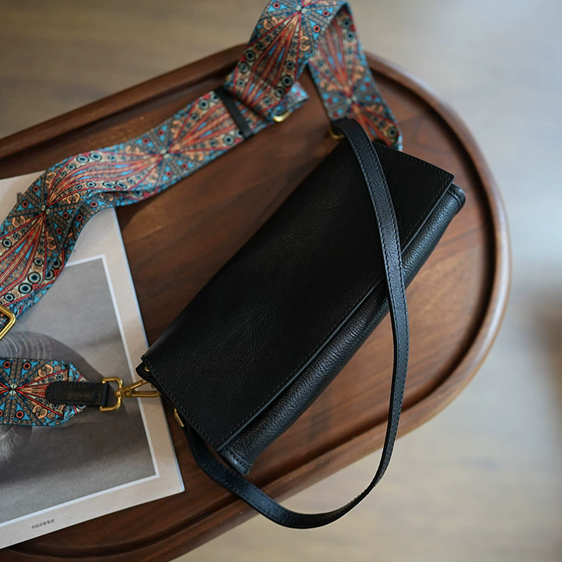 李記 | 原創手工真皮 | 民族風~寬肩帶い洋氣小方包ls192號