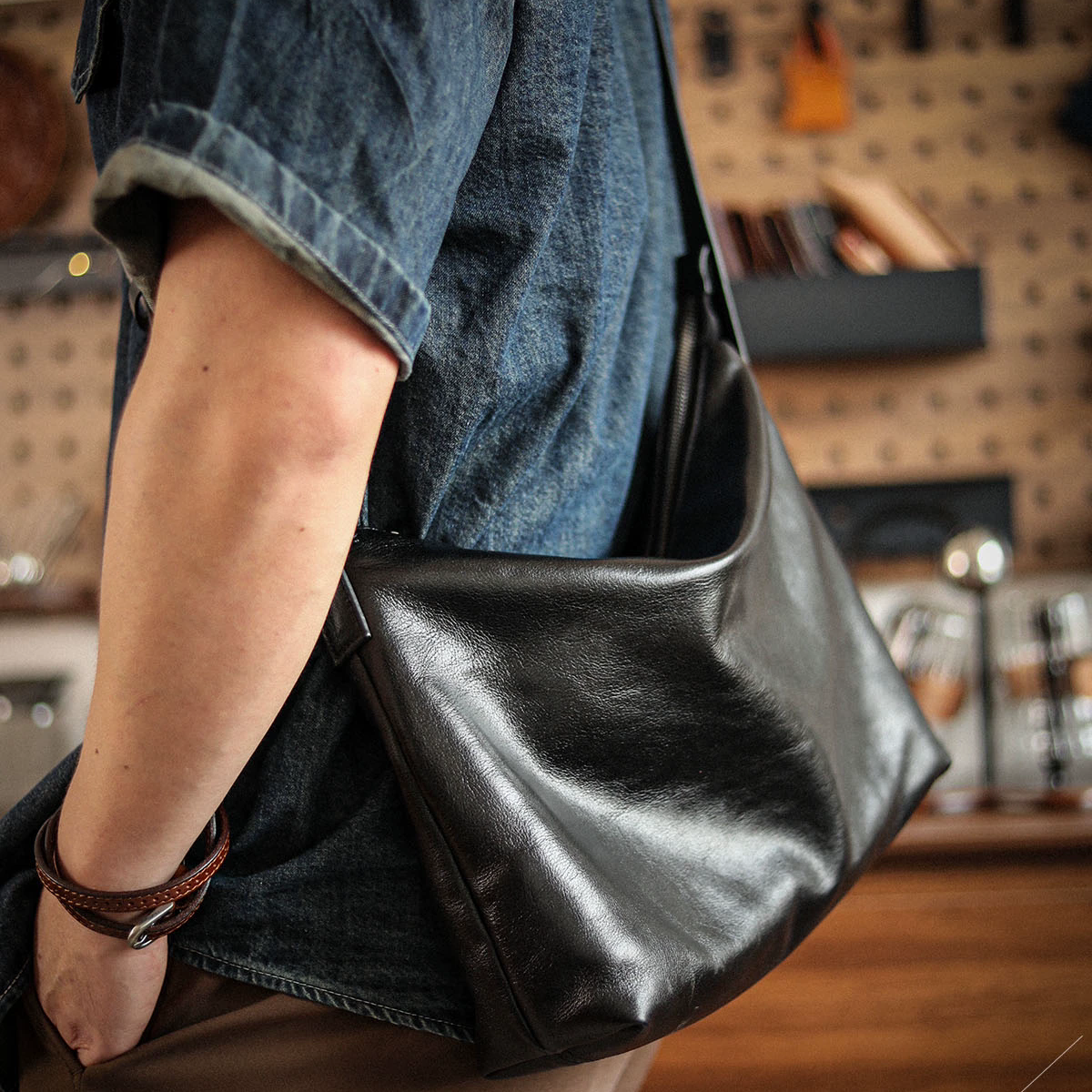 李記 | 原創手工真皮 | 中性版型【至簡鬆弛】通勤背包ls8308號