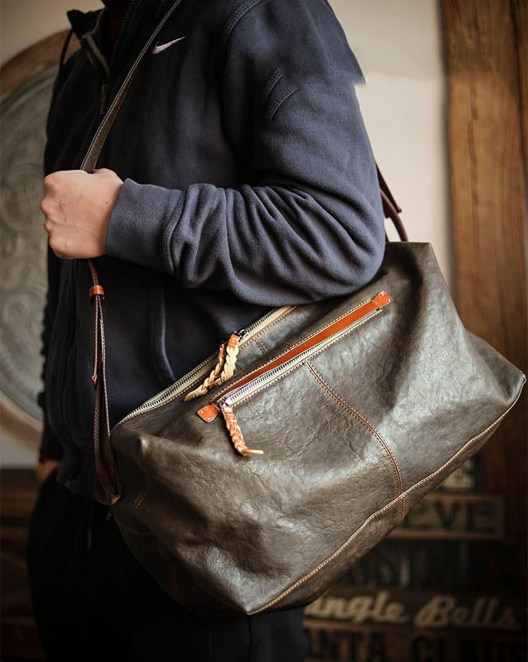 李記 | 原創手工真皮 | 超軟頭層牛皮い高標準バ休閒包LS8918號