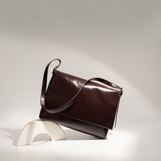 Li Ji | Original handmade genuine leather | Glossy leather ショ retro small square bag No. M7680