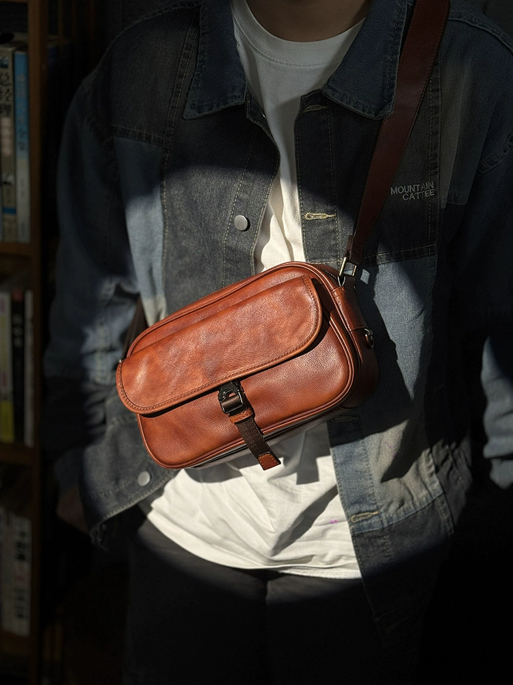 李記 | 原創手工真皮 | 簡約大氣凸顯氣質の斜唄包ms2780號