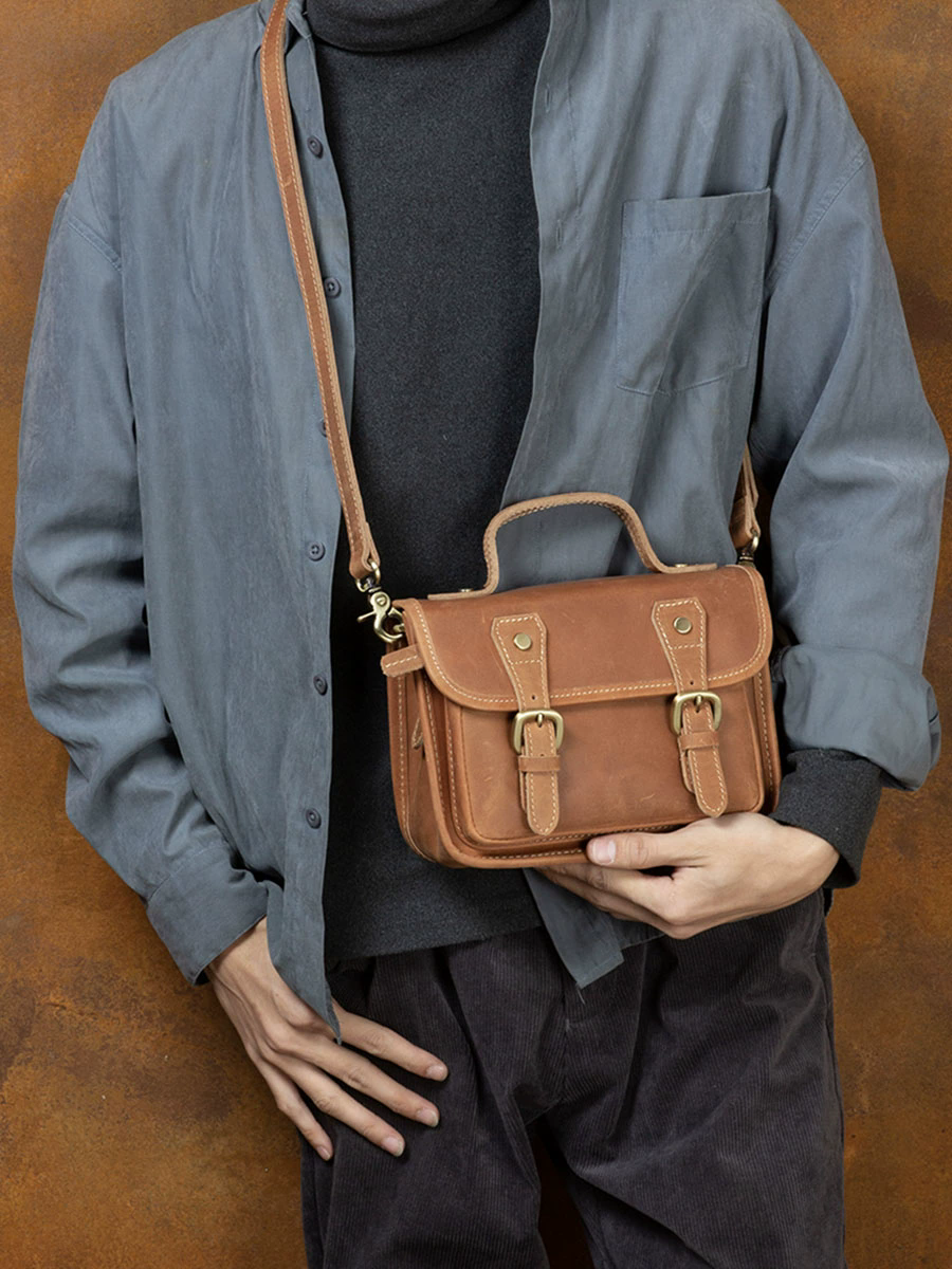 李記 | 原創手工真皮 | 復古い頭層牛皮で郵差包MT298號