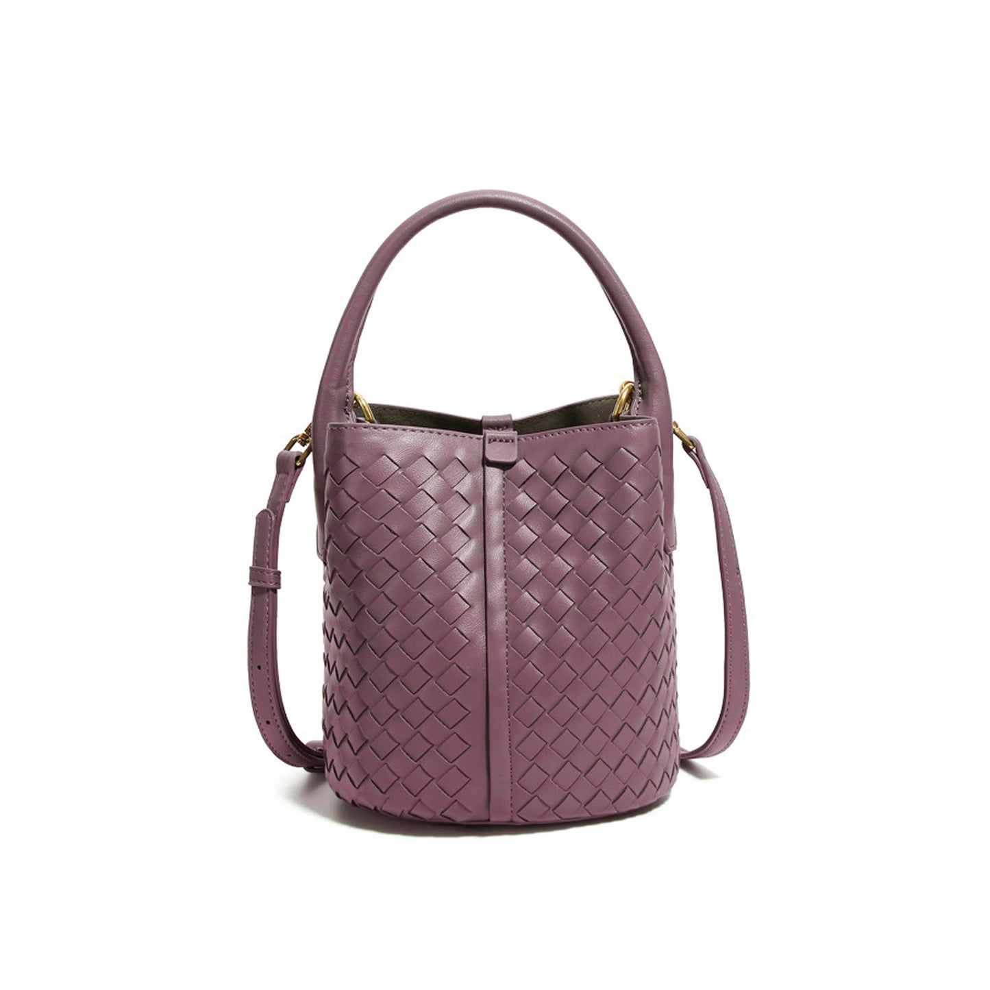 李記 | 原創手工真皮 | 手編みバ無地の水桶包N1666號