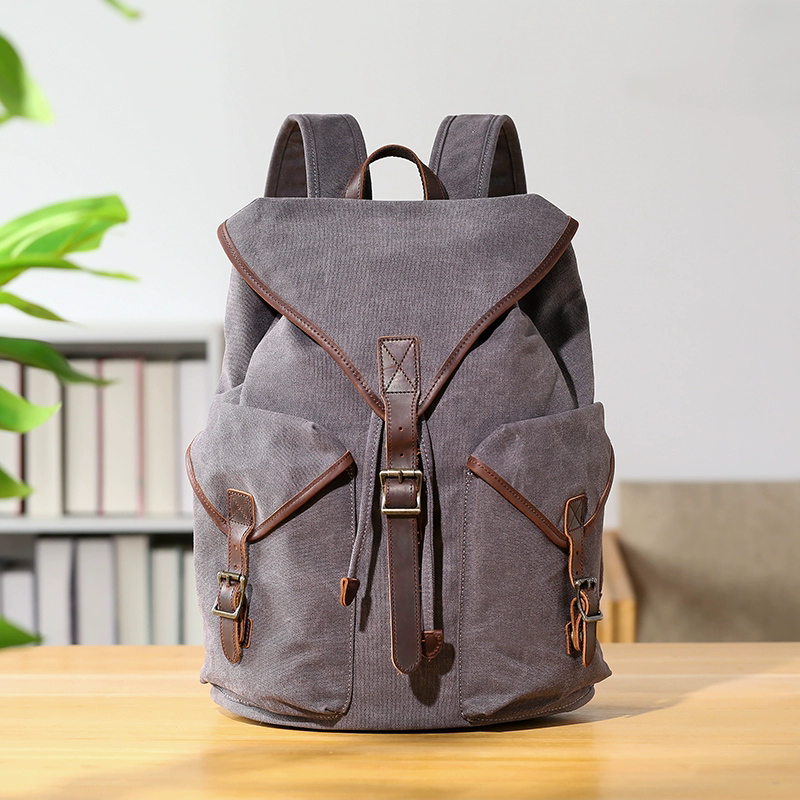 李記 | 原創手工真皮 | 帆布/情懷/生活の戶外登山包23805號