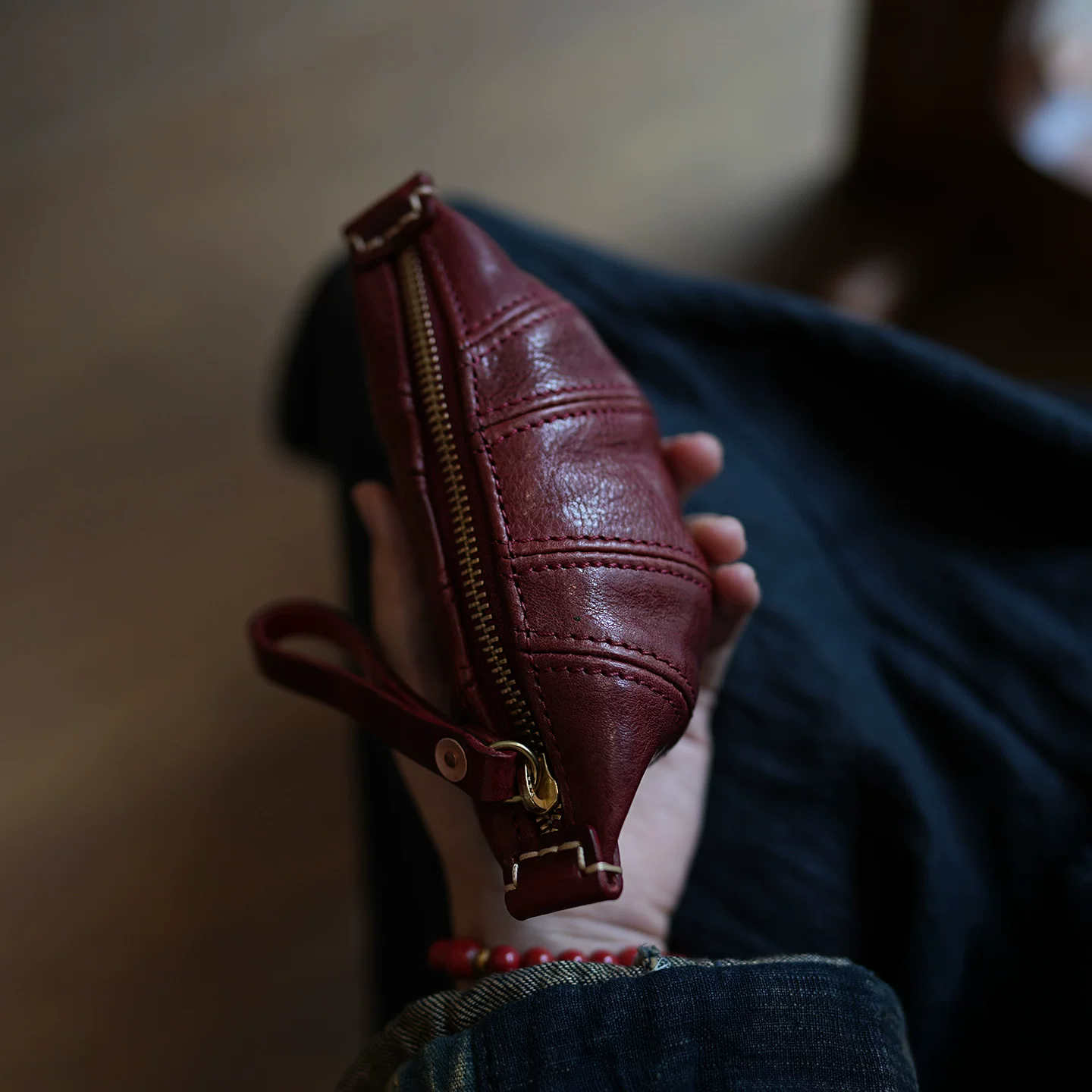 李記 | 原創手工真皮 | 可頌牛角の零錢包ls99號