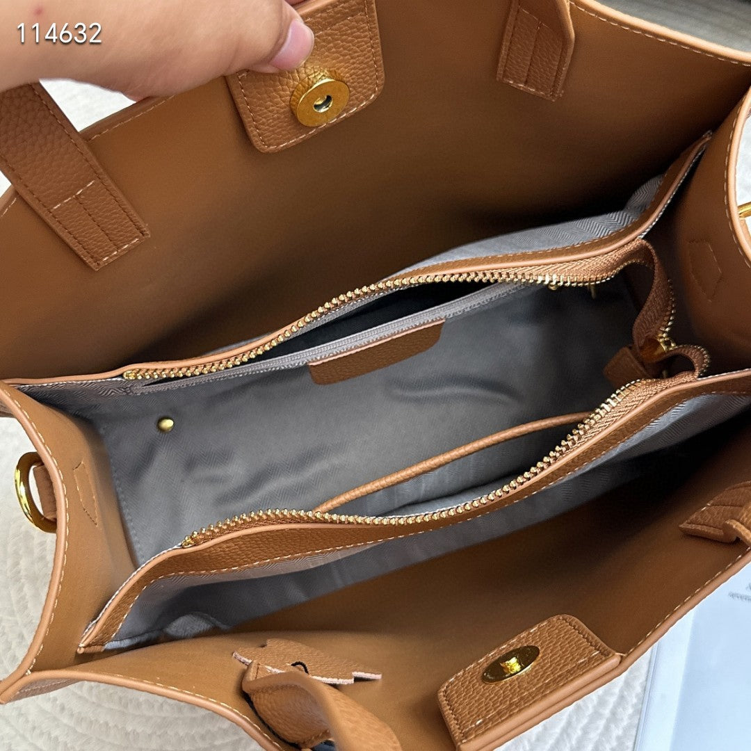 Li Ji |. กระเป๋าโท้ตหนังแท้แฮนด์เมด สดใหม่ เป็นธรรมชาติ No. 276L1