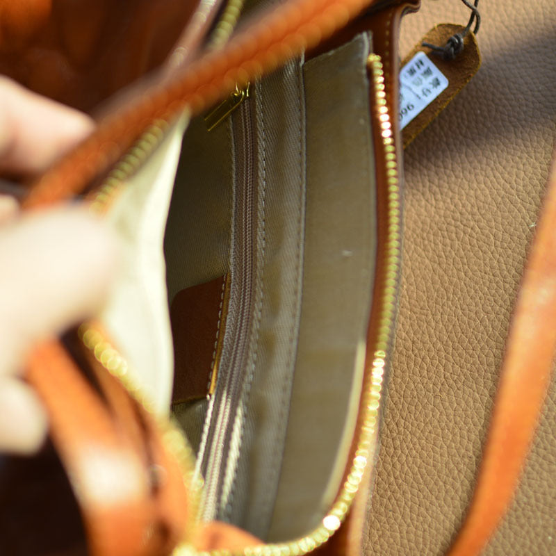 Li Ji | Original handmade genuine leather | Natural ヘッド layer cow leather handbag No. 96045