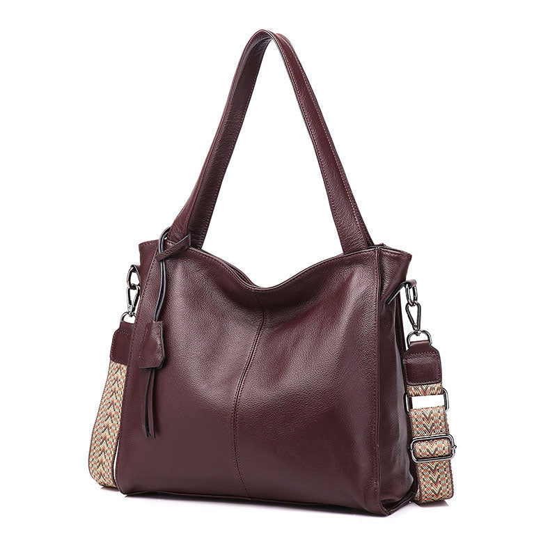 Li Ji | Original handmade leather | Solid color simple cow leather and soft leather handbag No. 6833