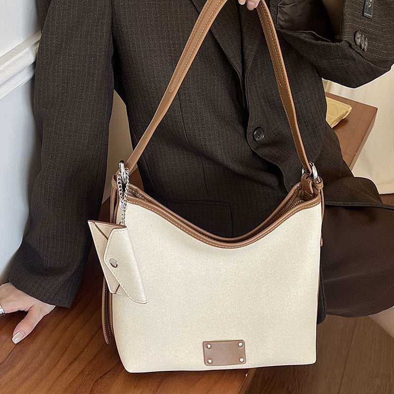 Li Ji | Original handmade leather | Contrast color large capacity tote bag YT9010