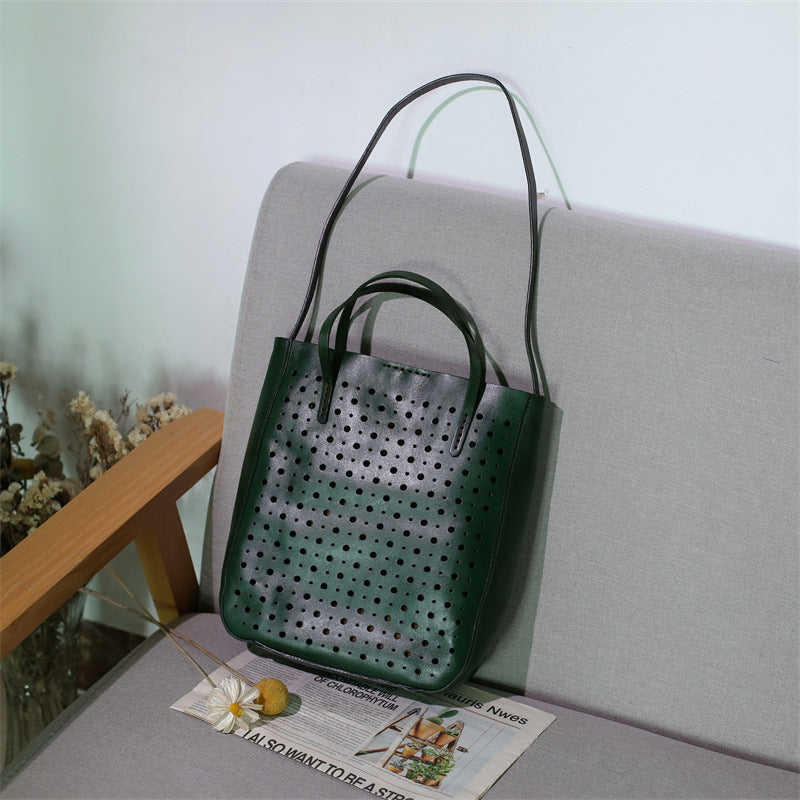 Li Ji | Original handmade genuine leather | High-end transparent tote bag No. B002