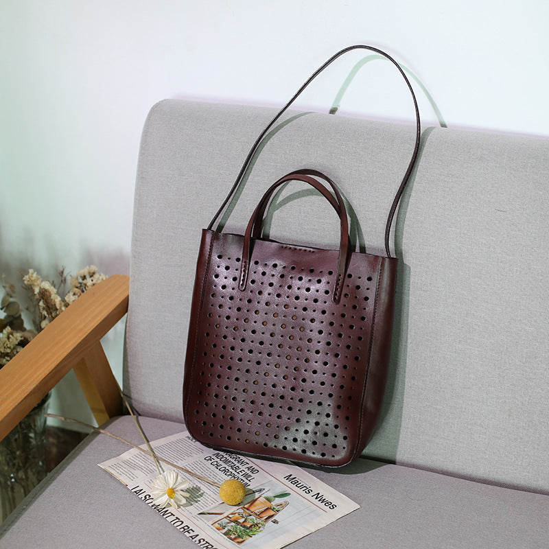 Li Ji | Original handmade genuine leather | High-end transparent tote bag No. B002