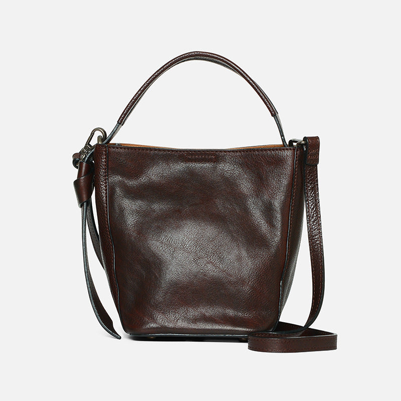 李記 | 原創手工真皮 | 實用ッグ手抓紋みバ水桶包D8759號