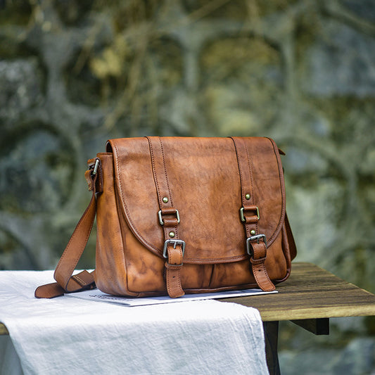 Li Ji | Original leather handmade | Messenger bag shoulder crossbody backpack 150172