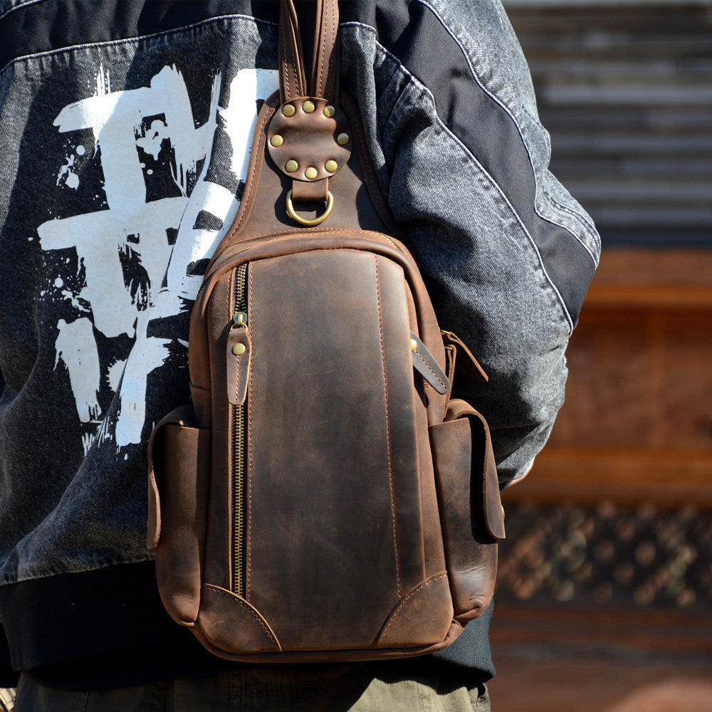 李記 | 原創真皮手工 | 胸包 斜挎包 278號