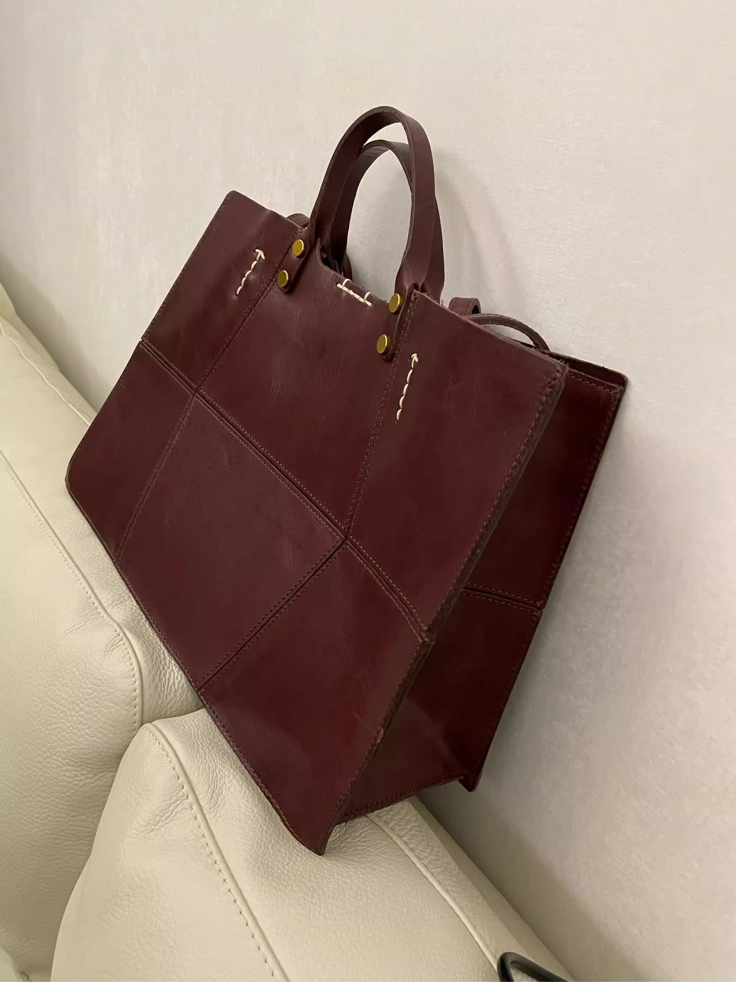 Li Ji | Original handmade leather | Commuting Tote Bag Motorcycle Bag No. 9943