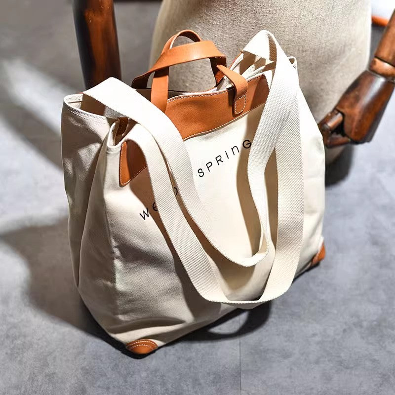 Li Ji | Original handmade leather | Japanese street art foldable shopping bag No. F123