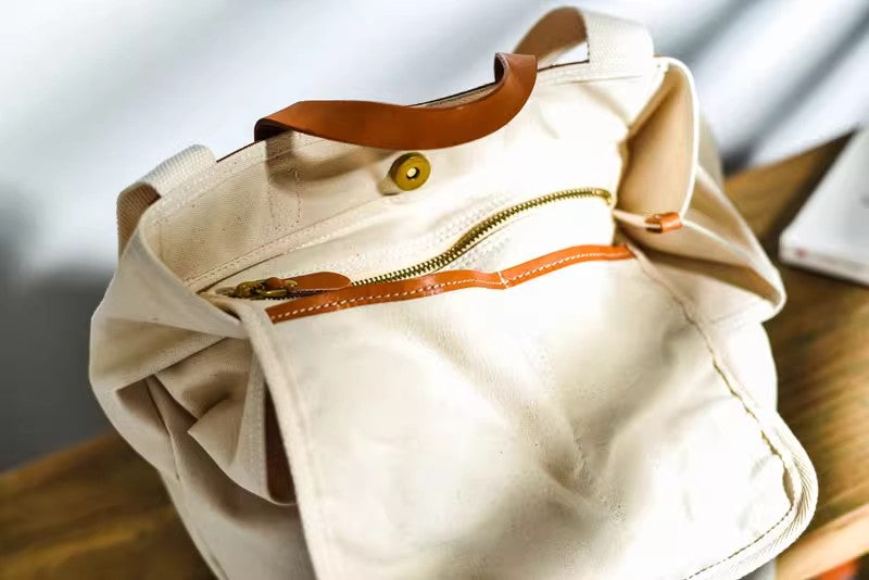 Li Ji | Original handmade leather | Japanese street art foldable shopping bag No. F123