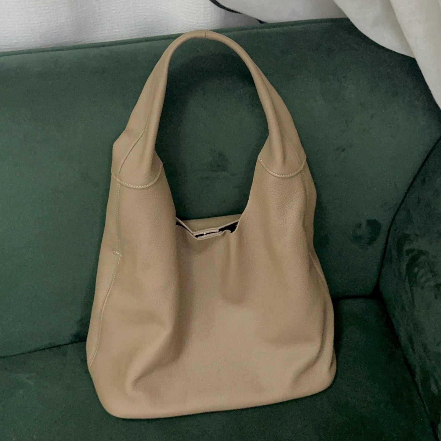 李記 | 原創手工真皮 | 軟牛皮ット 簡約水桶型托特包F161號