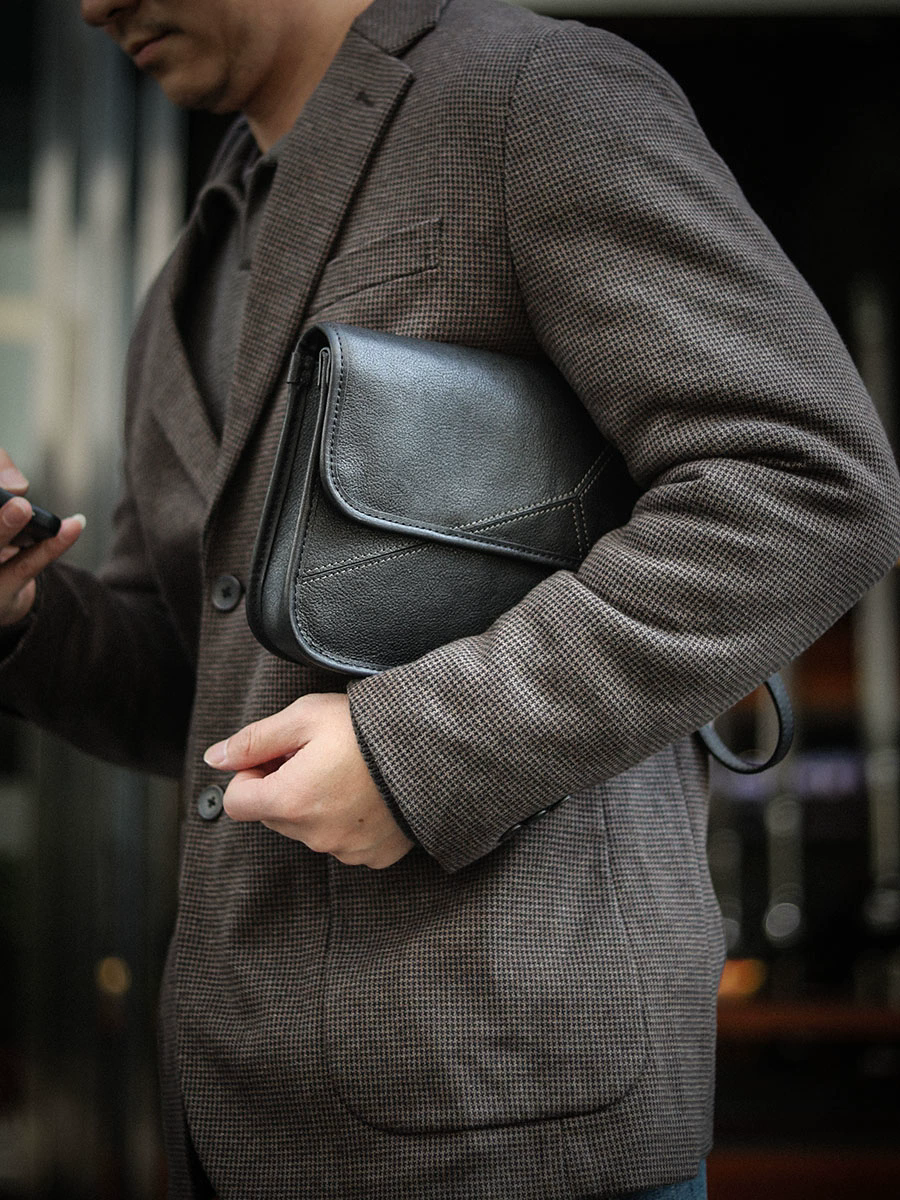 李記 | 原創手工真皮 | 都市【幾何系列】隨行小背包ls8268號