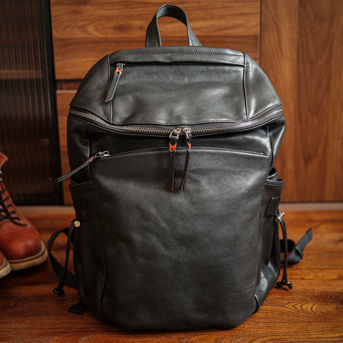 李記 | 原創手工真皮 | 【都市漫步】出行雙肩背包ls8302號