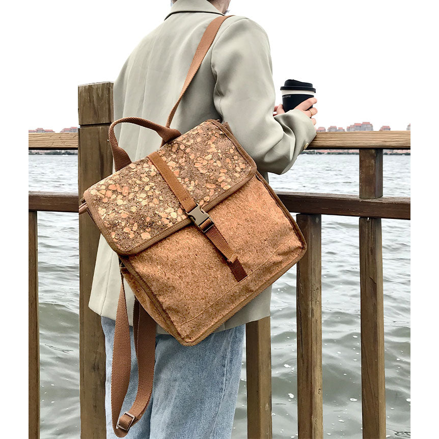Li Ji | Original handmade genuine leather | Cork environmentally friendly travel backpack No. M1582