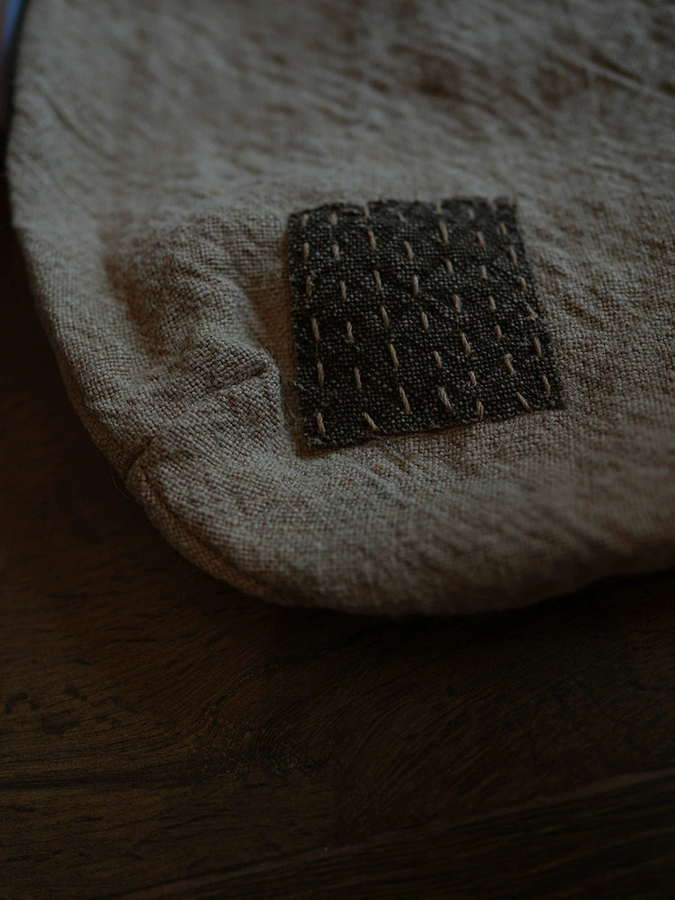 李記 | 原創手工真皮 | 襤褸手縫補丁い棉麻托特包ms177號