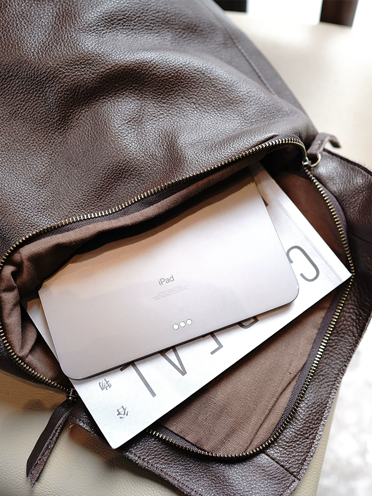 李記 | 原創手工真皮 | 頭層軟牛皮い簡約後背包ms217號