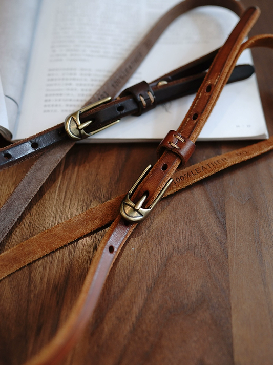 李記 | 原創手工真皮 | 本革銅製扣バ連衣裙裝飾い細腰帶pd61號