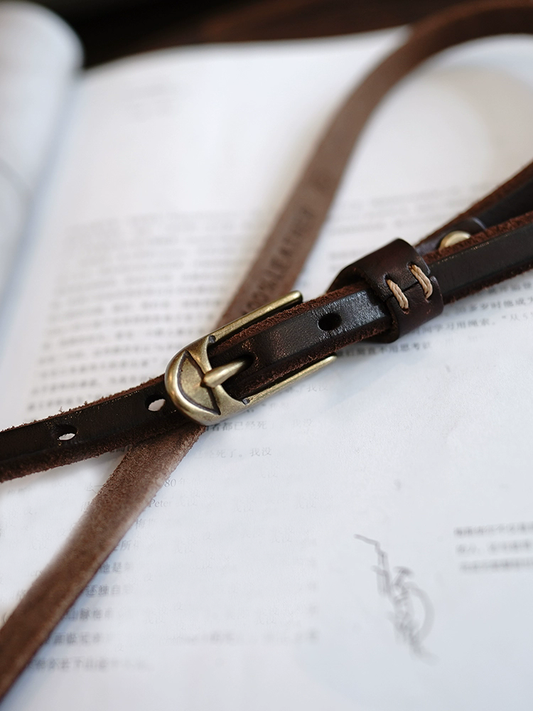 李記 | 原創手工真皮 | 本革銅製扣バ連衣裙裝飾い細腰帶pd61號