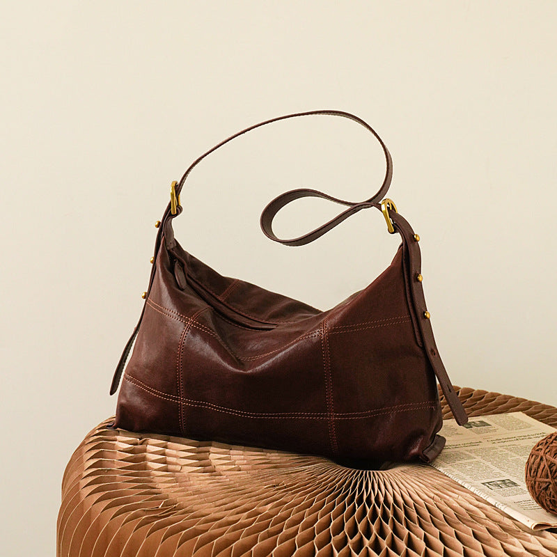 李記 | 原創手工真皮 | 歐美復古い植鞣牛皮で腋下包SJ3072號