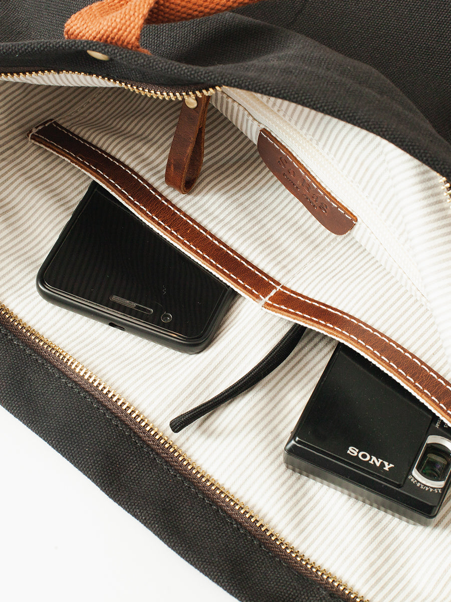 李記 | 原創手工真皮 | 深い色系た縫う実用の帆布包so003號