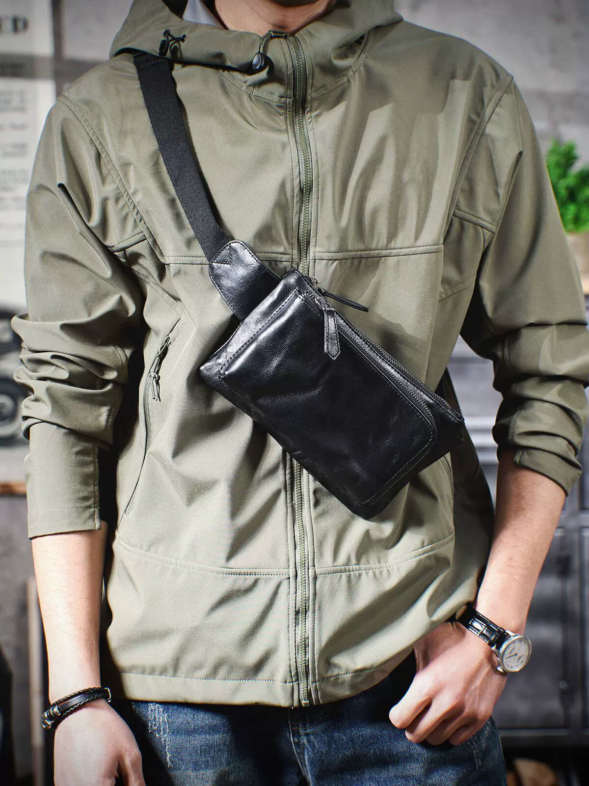 李記 | 原創手工真皮 | 鞣製の手抓紋休閒包wk139號