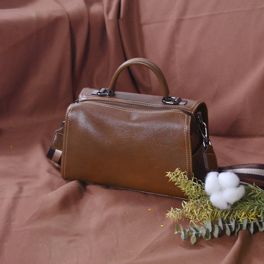 Li Ji | Original handmade genuine leather | Original leather European and American wide shoulder strap pillow bag xs05