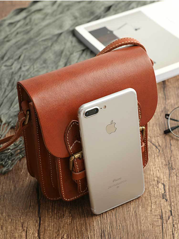 Li Ji | Original handmade genuine leather | Wen Yunfan vegetable tanned leather handmade small square bag No. Z21021