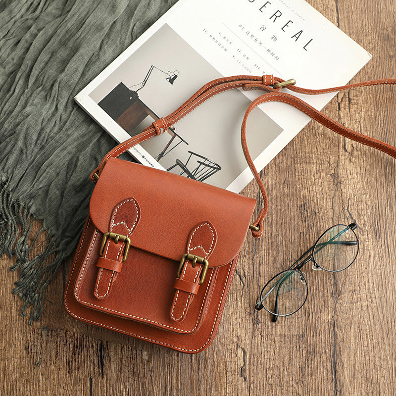 Li Ji | Original handmade genuine leather | Wen Yunfan vegetable tanned leather handmade small square bag No. Z21021