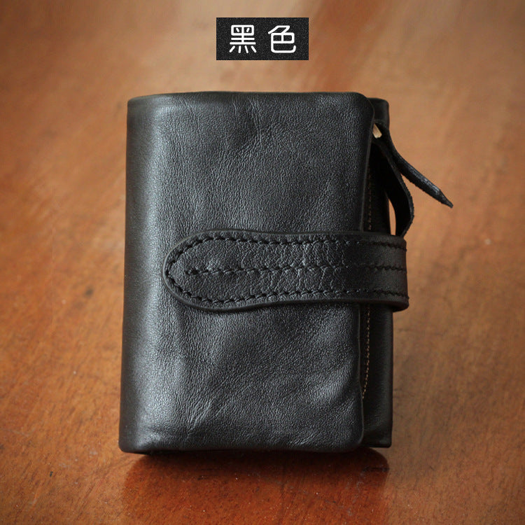 【李記】【原創真皮手工】頭層牛皮手抓包迷你錢包