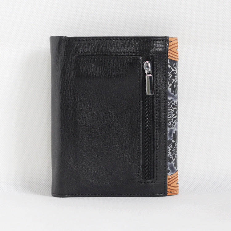 Li Ji |. กระเป๋าสตางค์หนังลายย้อนยุค No.PQ301