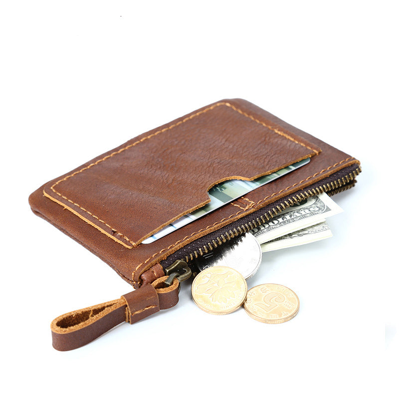 Li Ji | Original handmade genuine leather | Small leather goods retro mini coin purse No. 1033