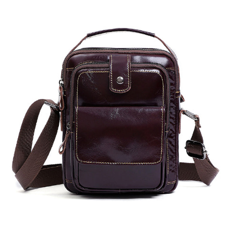 李記 | 原創手工真皮 | 頭層牛皮男士單肩包斜挎包 HANDBAG 6509號