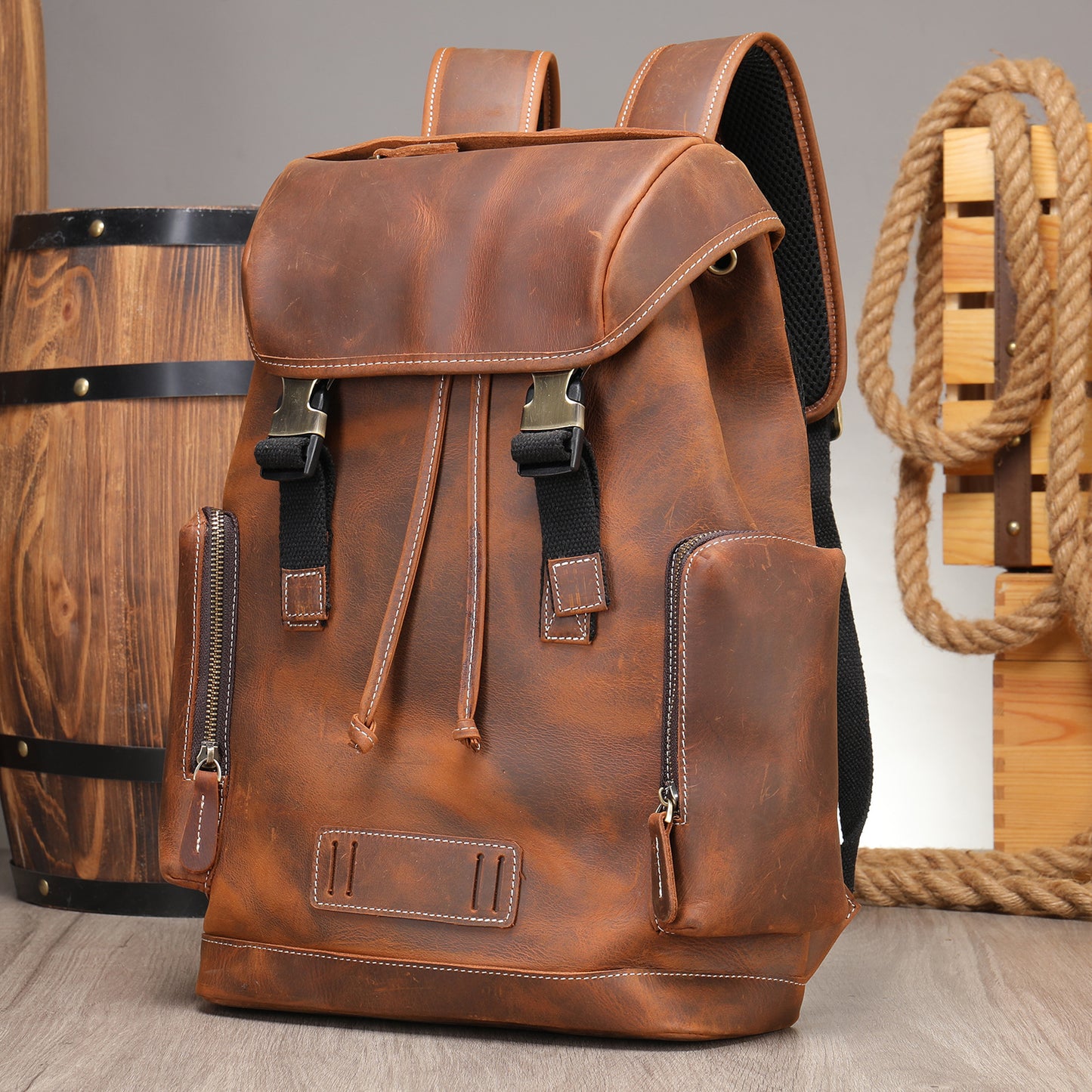 Li Ji | Original handmade | Korean style leather backpack No. 7533