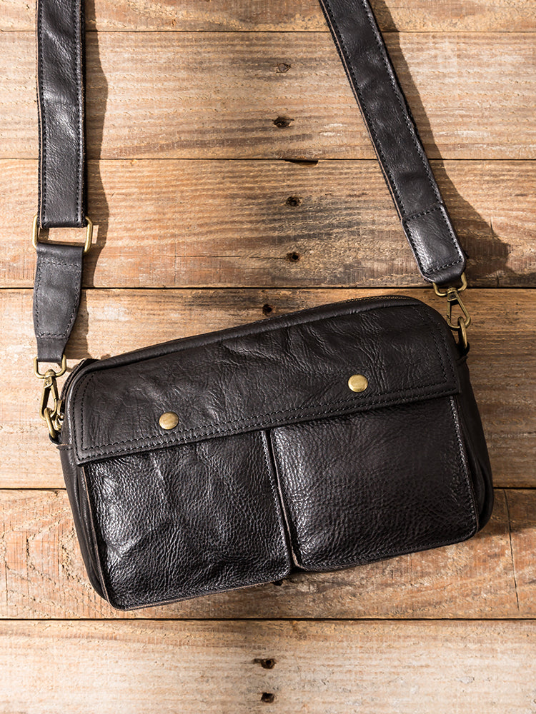 Li Ji | Original leather handmade | Retro style 8-inch messenger bag HB75169-1