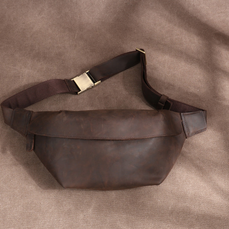 Li Ji |. Original handmade |. กระเป๋าสะพายหนังธรรมดา/กระเป๋าคาดเอว/กระเป๋าคาดหน้าอก No.D2021