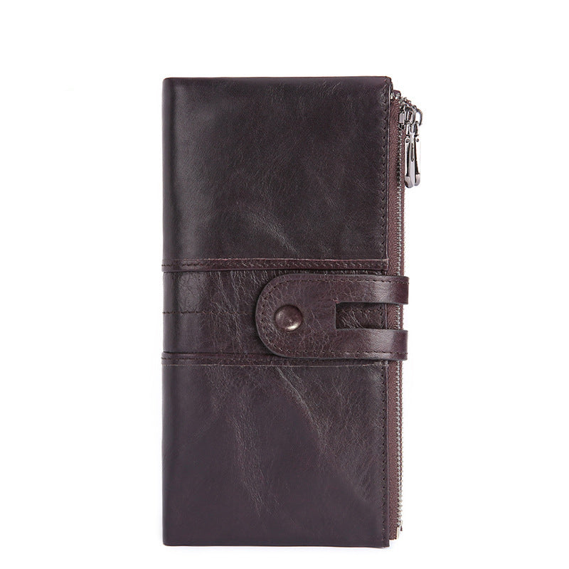 Li Ji | Original handmade leather | Retro leather RFID long wallet PURSE No. 2072