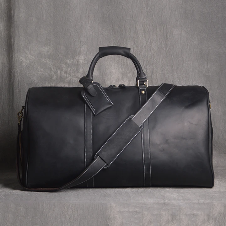 李記 | 原創真皮手工 | 復古瘋馬皮超大容量旅行包 1190號