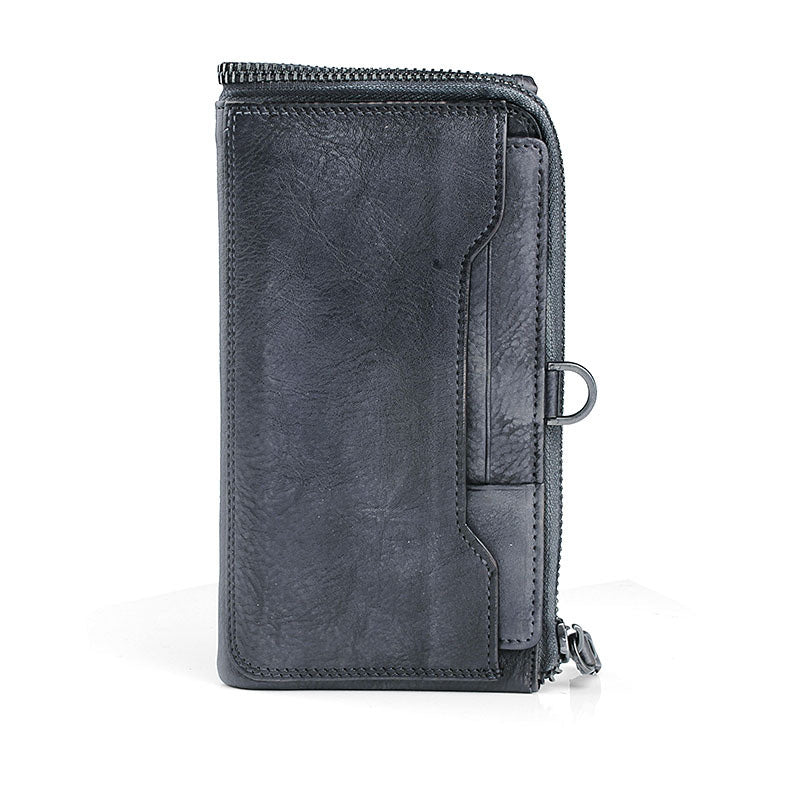 李記 | 原創手工擦色 | 長款二折拉鍊皮夾 8155號