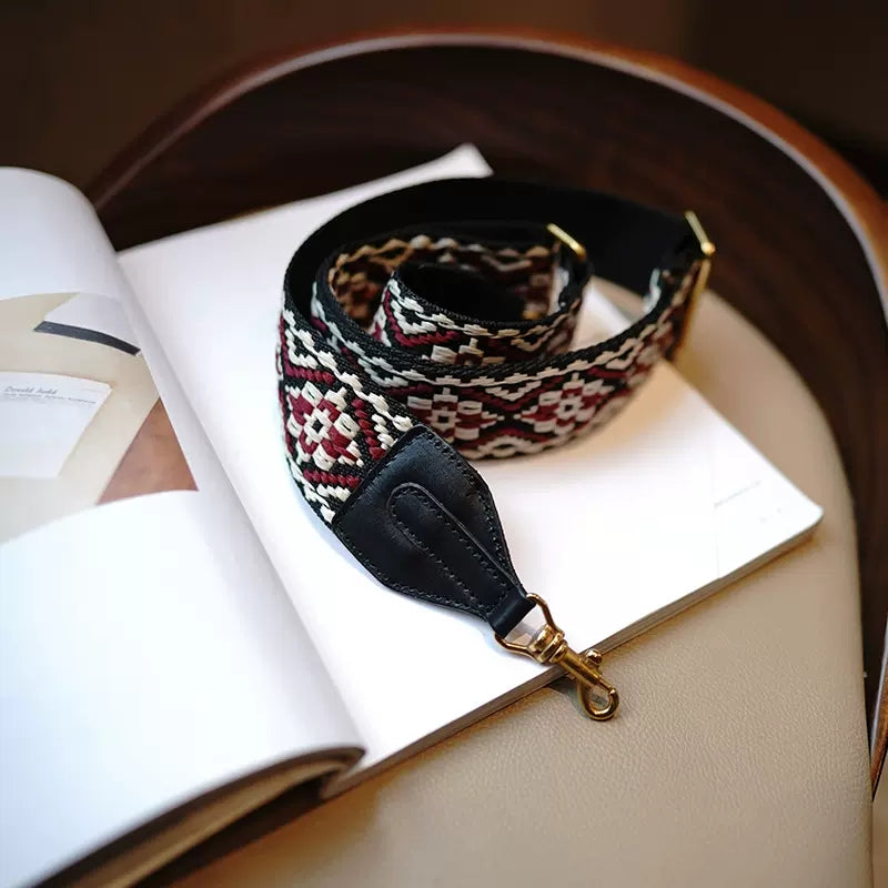 李記 | 百搭配件 | 民族風復古 可調節拆卸彩色針織 包包寬肩帶 M7012號