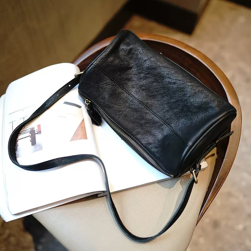 Li Ji | Original handmade genuine leather | Leather factory waki no lower bag Boston bag M4411